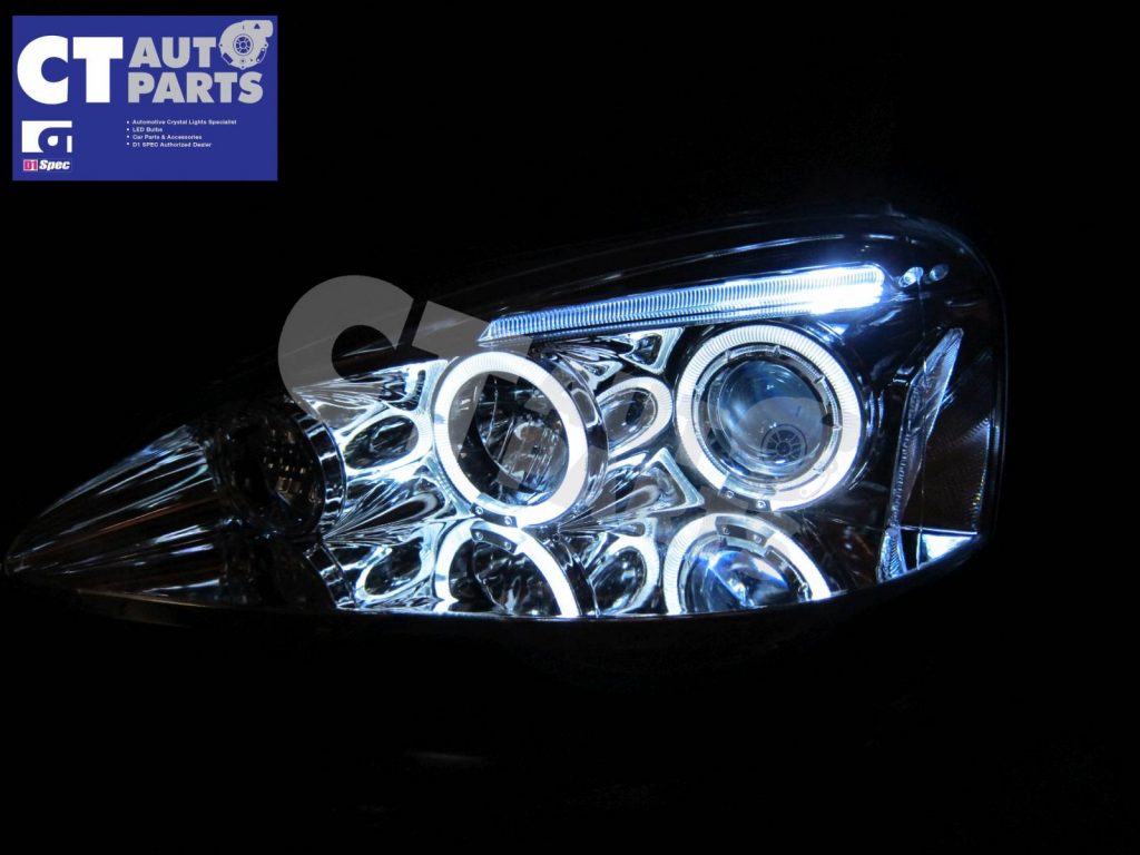 Clear LED Angel-Eyes Projector Head Lights for HONDA INTEGRA DC5 01-03 JDM TYPE R-42