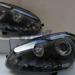 Black LED DRL Angel Eyes Projector Head Lights for 03-08 VW GOLF V TDI GTI -2873