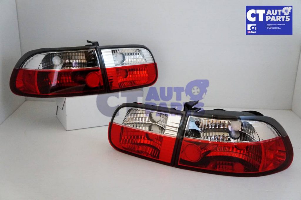 Clear Red JDM Tail light for 92-95 Honda Civic EG 4D Hatch Sedan -2524