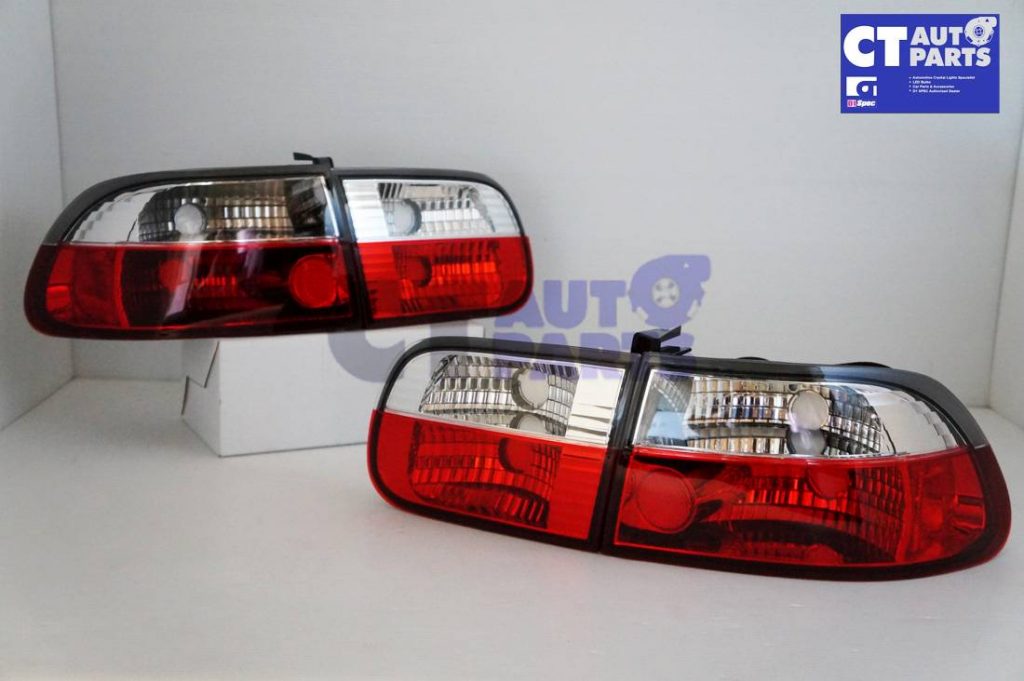 Clear Red JDM Tail light for 92-95 Honda Civic EG 4D Hatch Sedan -2522