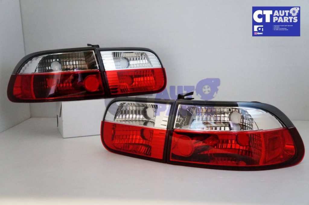 Clear Red JDM Tail light for 92-95 Honda Civic EG 4D Hatch Sedan -0