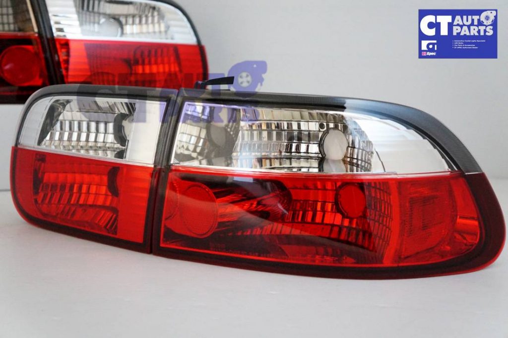 Clear Red JDM Tail light for 92-95 Honda Civic EG 4D Hatch Sedan -2521