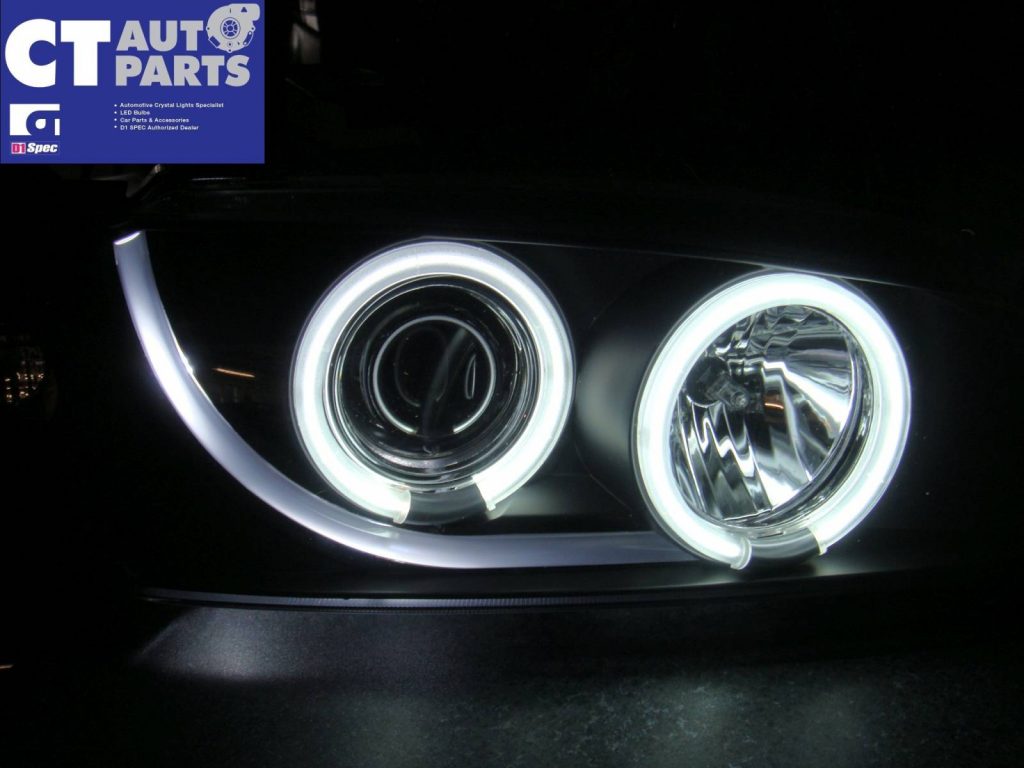 92-00 SUBARU IMPREZA WRX GC Black CCFL Angle Eye Projector HeadLights DRL-355