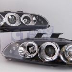 Black LED Angel Eyes Projector Headlights for 92-95 HONDA CIVIC EG Si SiR Vti-4515