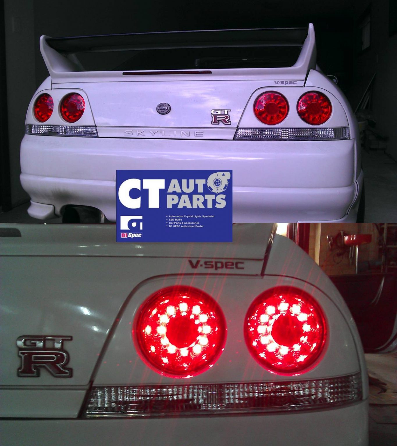 Clear Red Led Tail Lights For Nissan Skyline R Gtr Gtst Gts T Rb Ct Autoparts