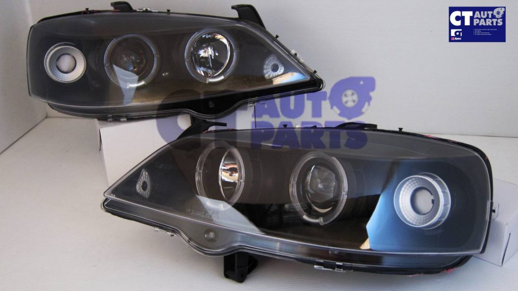 Black LED Angle Eye Projector Headlights for 98-04 Holden Astra G TS -2948