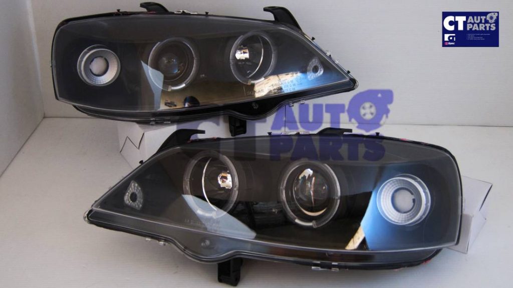 Black LED Angle Eye Projector Headlights for 98-04 Holden Astra G TS -2947