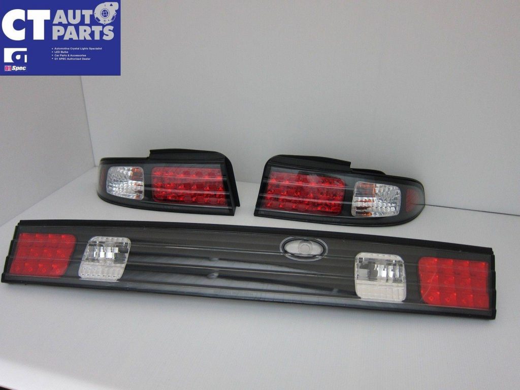 Black LED Tail lights & Black Garnish for 93-98 NISSAN SILVIA S14 200SX DMAX -4829