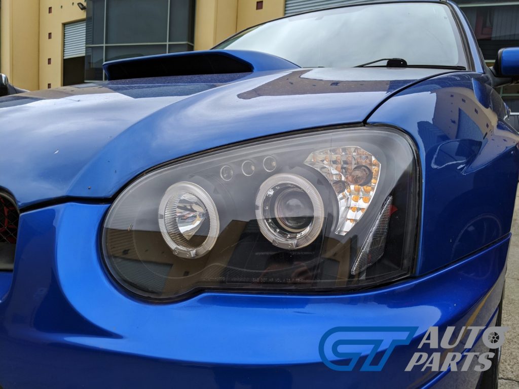 JDM Black LED Angle Eyes Projector Headlights for 03-05 SUBARU IMPREZA WRX RX STI GD -0