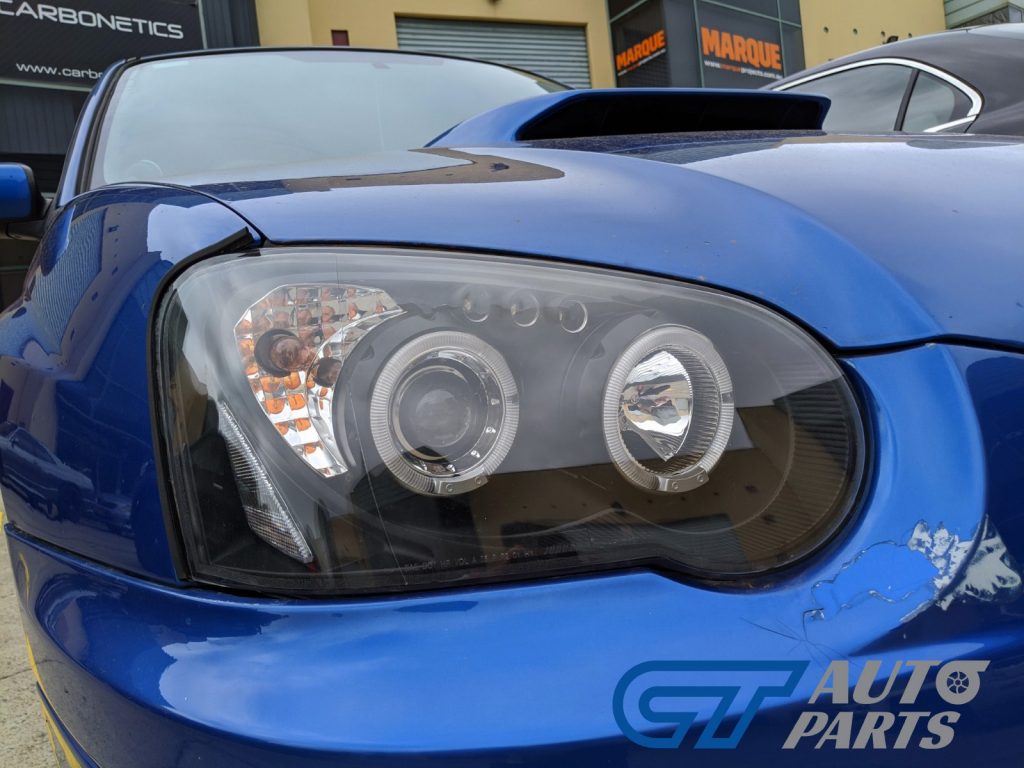 JDM Black LED Angle Eyes Projector Headlights for 03-05 SUBARU IMPREZA WRX RX STI GD -12879