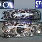 Chrome Angle Eye LED Projector Headlights for 92-00 SUBARU IMPREZA WRX GC-340