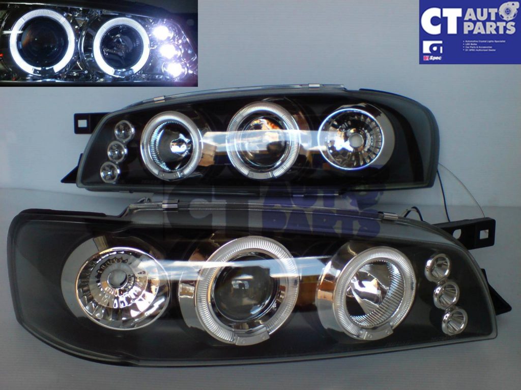 Black Angle Eye LED Projector Headlights for 92-00 SUBARU IMPREZA WRX GC-342