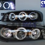 Black Angle Eye LED Projector Headlights for 92-00 SUBARU IMPREZA WRX GC-342