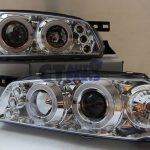 Chrome Angle Eye LED Projector Headlights for 92-00 SUBARU IMPREZA WRX GC-0