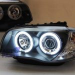 CCFL Projector HeadLight Black Head Lights Angel-Eye for 04-11 BMW E81 E82 E87 E88-3319