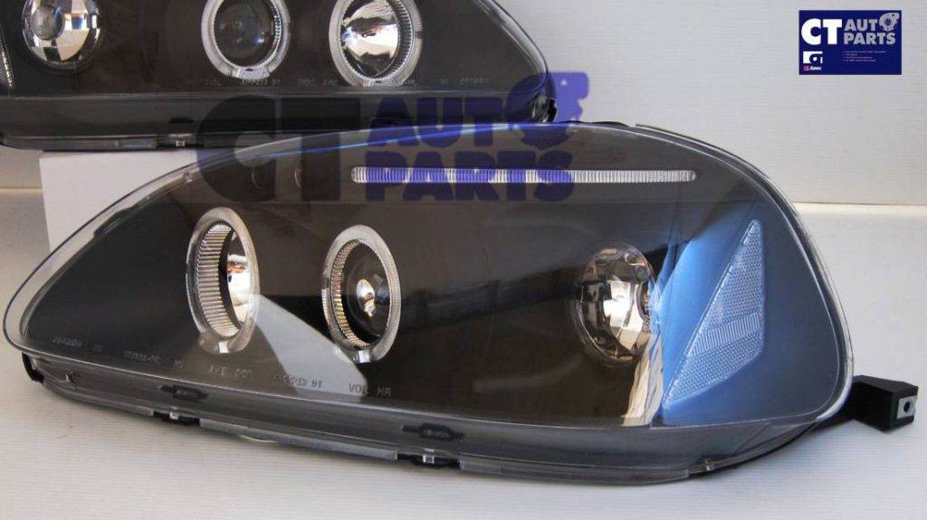 Black LED Angle Eye Projector Headlights for 96-98 HONDA CIVIC EK VTI -4495