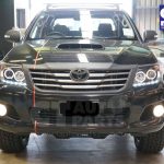 Toyota Hilux VIGO Black DRL LED Angel-Eyes Projector Head Lights 11-14-5762