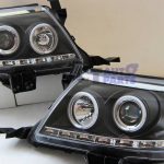 Toyota Hilux VIGO Black DRL LED Angel-Eyes Projector Head Lights 11-14-5474