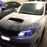 Black LED DRL Day-Time Projector Head Lights for 08-13 Subaru Impreza RS WRX Sti -4547