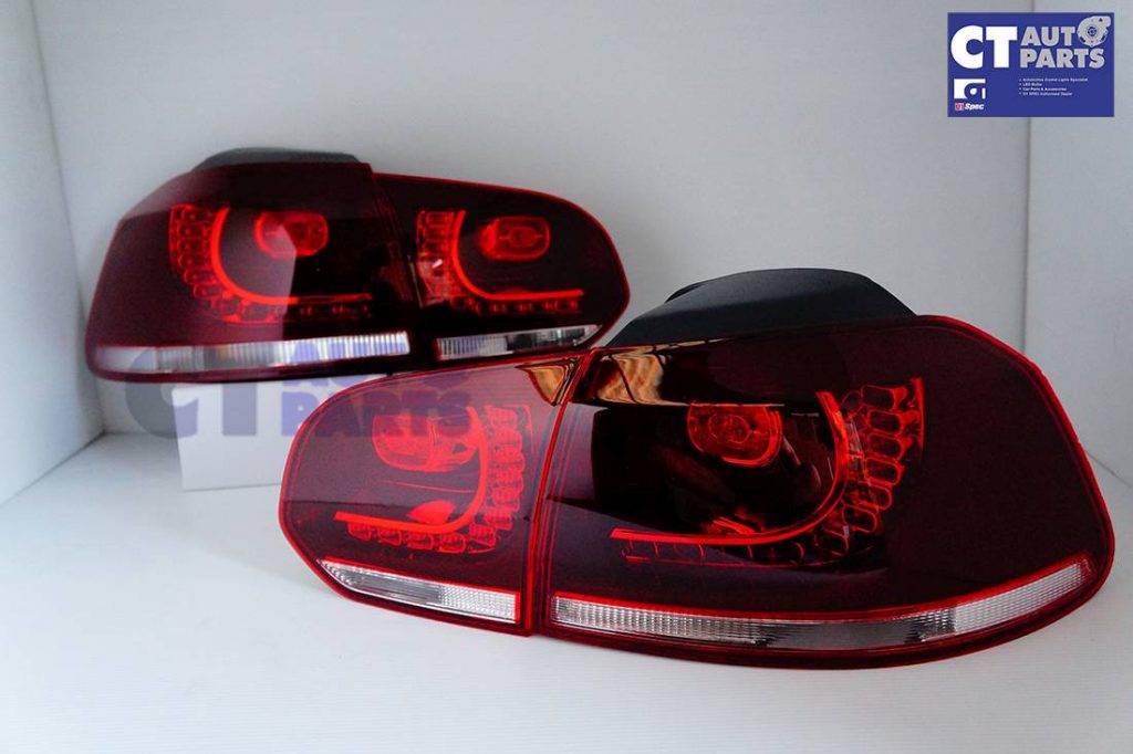 MK6 Golf R Style Clear Red LED Tail lights for VW Golf VI VW VI 6 GTD GTI Dynamic Signal -2449