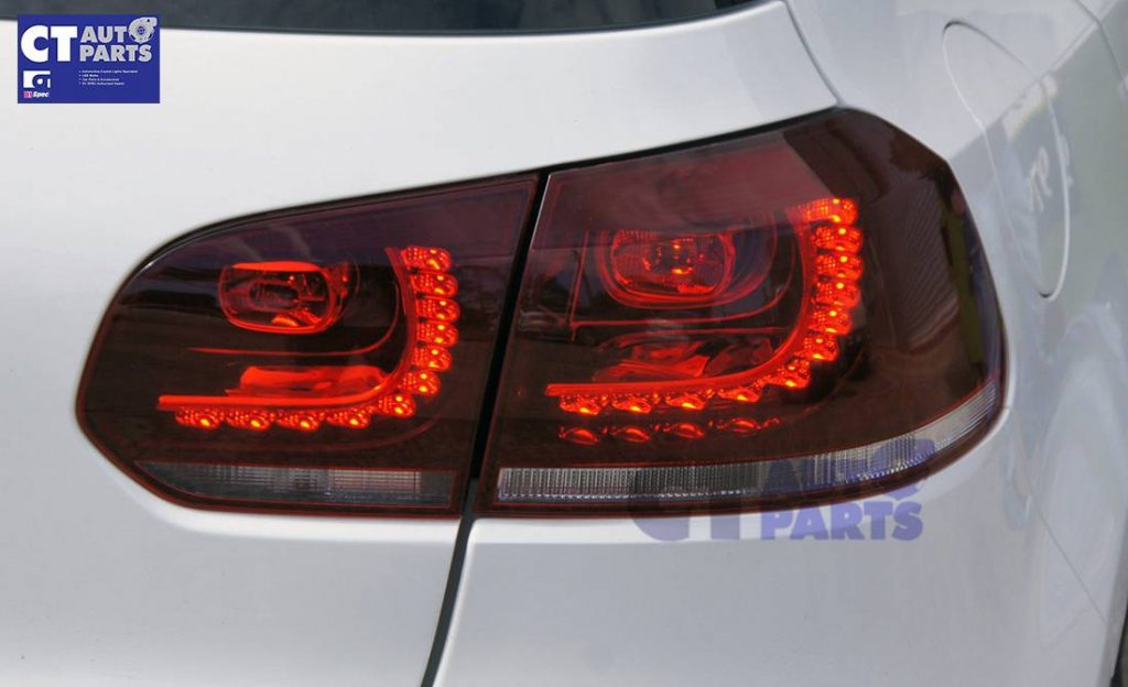 MK6 Golf R Style Clear Red LED Tail lights for VW Golf VI VW VI 6 GTD GTI Dynamic Signal -0