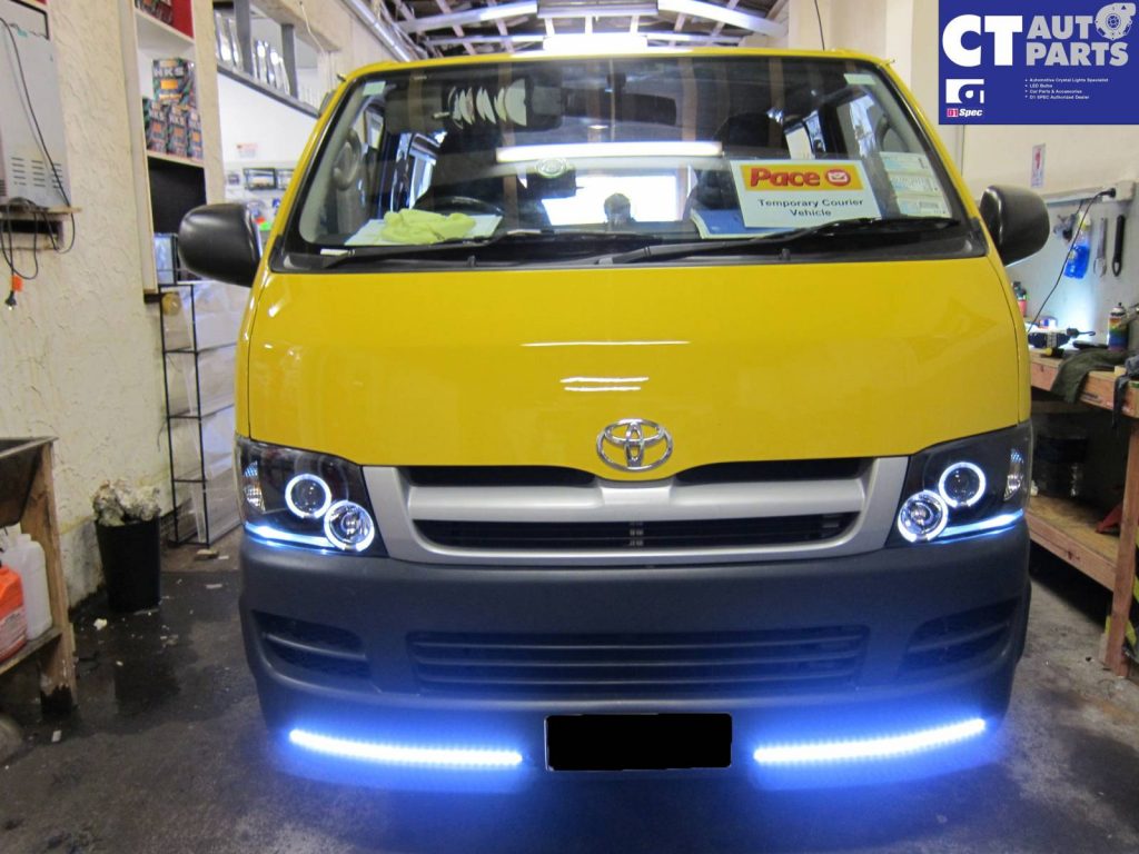 Black CCFL Angel Eyes Projector Head Lights for 04-10 Toyota Hiace -3258