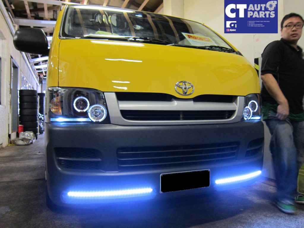 Black CCFL Angel Eyes Projector Head Lights for 04-10 Toyota Hiace -3263