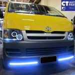 Black CCFL Angel Eyes Projector Head Lights for 04-10 Toyota Hiace -3263