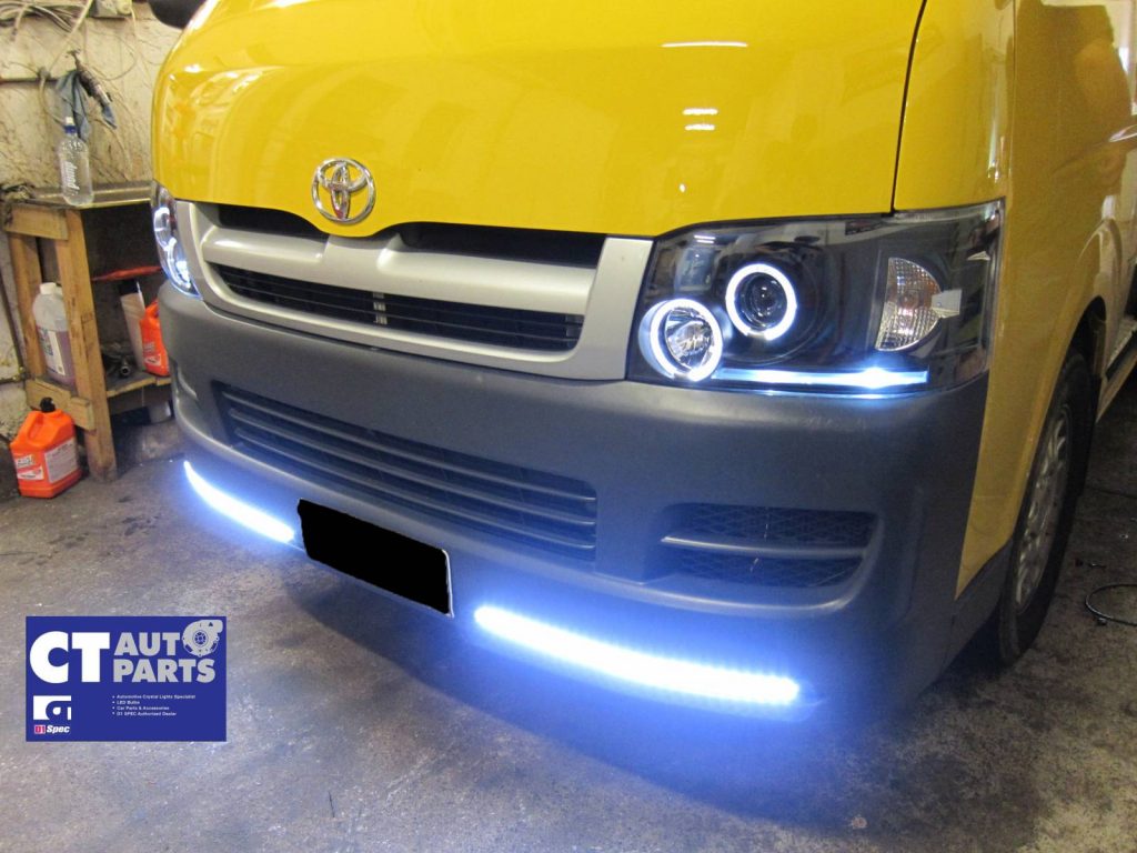 Black CCFL Angel Eyes Projector Head Lights for 04-10 Toyota Hiace -3264