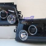 Black CCFL Angel Eyes Projector Head Lights for 04-10 Toyota Hiace -3261