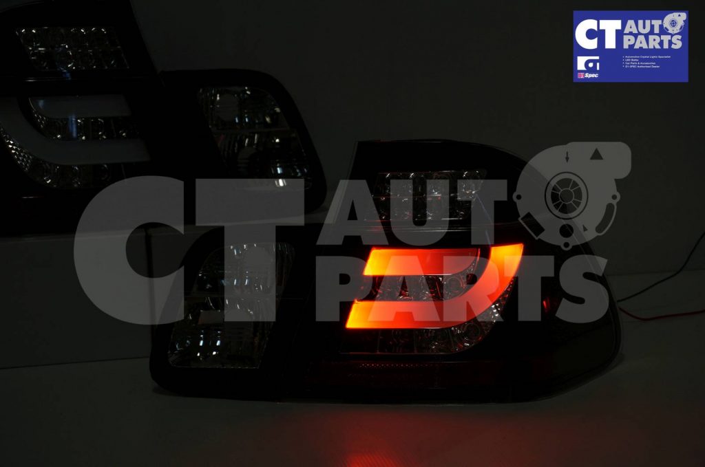 BLACK LED 3D Light Bar Tail Lights BMW E46 98-01 4D Sedan 318i 320i -3854