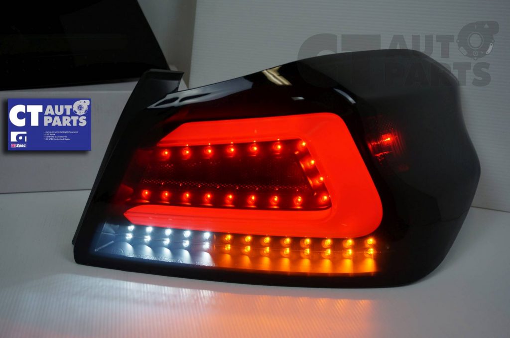 Smoked Full LED Tail lights for 14-19 Subaru WRX STI Dynamic Signal-4127