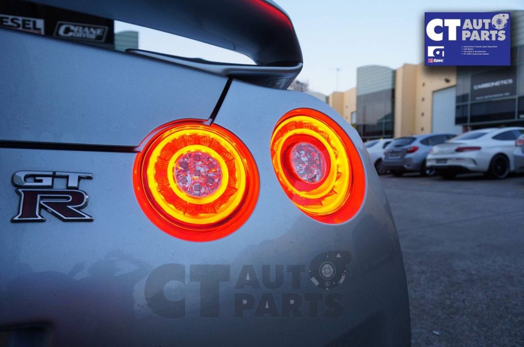 JDM Clear Red 3D LED Stripe Bar Tail Lights for Nissan Skyline GTR R35 VQ38-5180