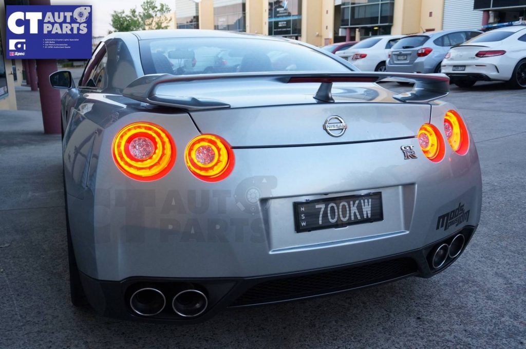 JDM Clear Red 3D LED Stripe Bar Tail Lights for Nissan Skyline GTR R35 VQ38-5179