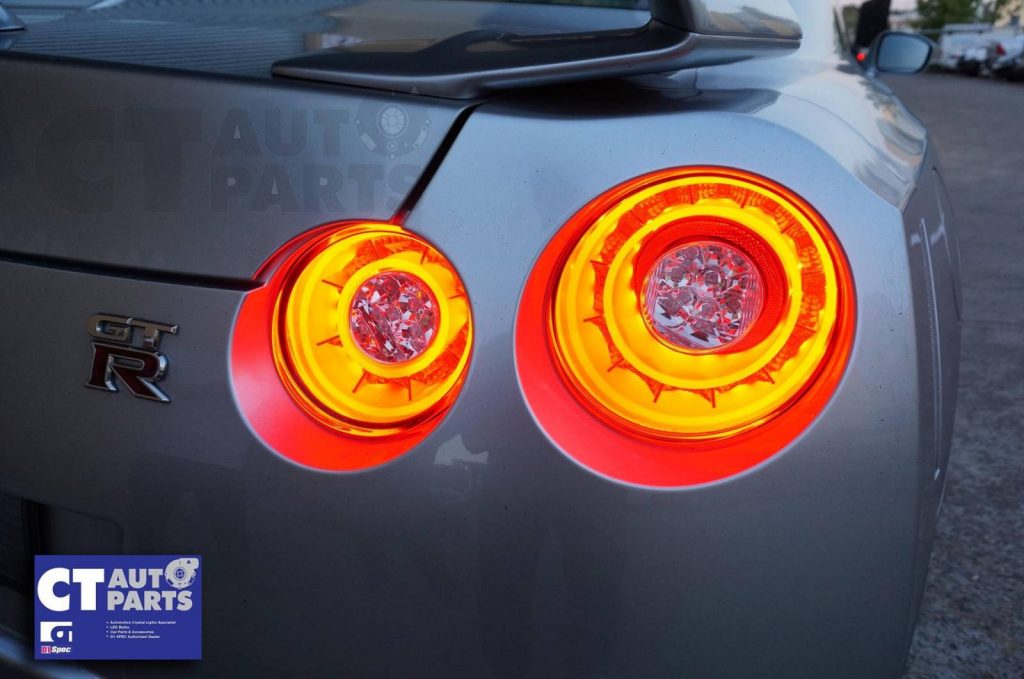 JDM Clear Red 3D LED Stripe Bar Tail Lights for Nissan Skyline GTR R35 VQ38-5181