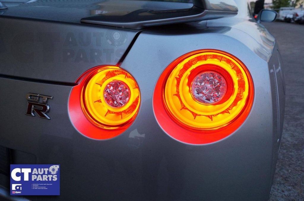 JDM Smoked Red 3D LED Stripe Bar Tail Lights for Nissan Skyline GTR R35 VQ38-7696