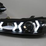 Black LED 3D DRL Bar Projector Head lights & LED Indicators for Nissan S15 200sx-4981