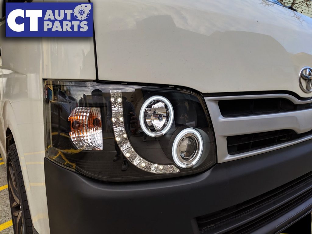 Black CCFL Angel-Eyes DRL LED Projector Head Lights Headlight for 11-14 TOYOTA HIACE-10953