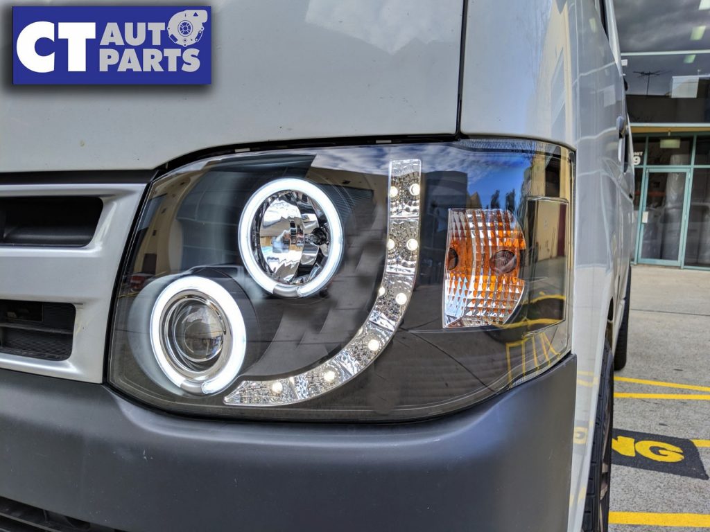 Black CCFL Angel-Eyes DRL LED Projector Head Lights Headlight for 11-14 TOYOTA HIACE-10951