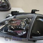 JDM Black Headlights Black Corner lights Singal light for 92-97 Honda CRX Del Sol VtiR-5588