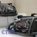 JDM Black Headlights Black Corner lights Singal light for 92-97 Honda CRX Del Sol VtiR-5587