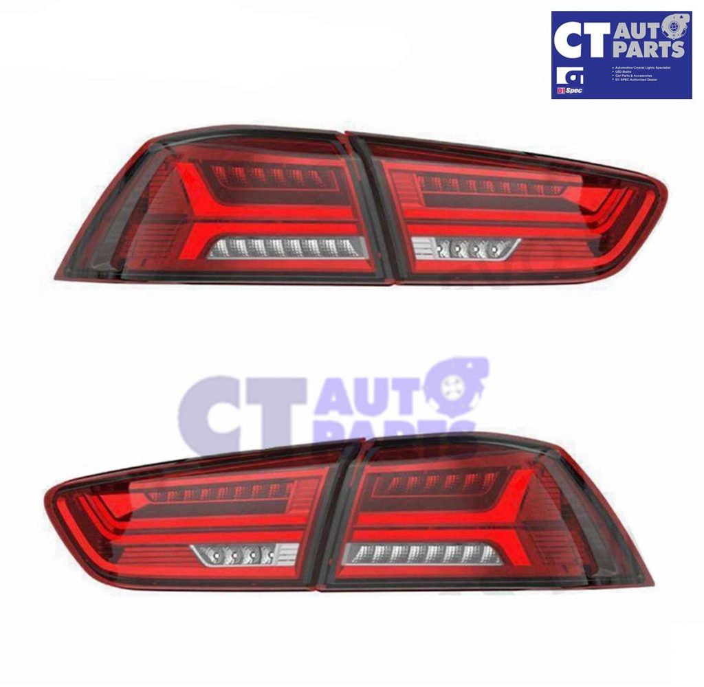 Clear RED Full LED Tail Lights DYNAMIC for MITSUBISHI LANCER CJ 07-17 VRX EVO X-5835