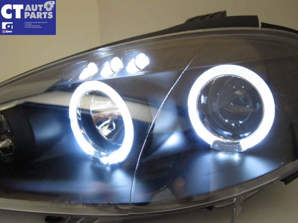 JDM Black LED Angel Eyes Projector Head Lights for 01-05 MAZDA MX5 NB MX 5 -5776