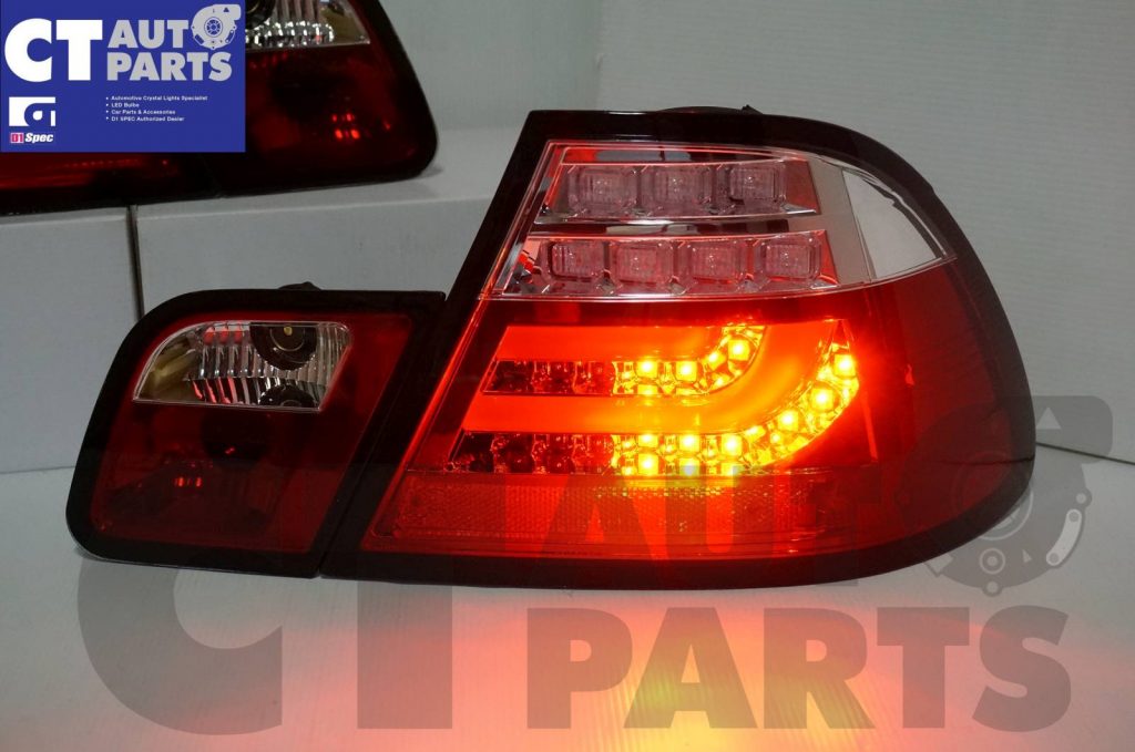 CLEAR RED LED Light Bar Tail Lights BMW E46 98-02 COUPE 2DOOR 330CI 328CI 320CI 318CI-6119