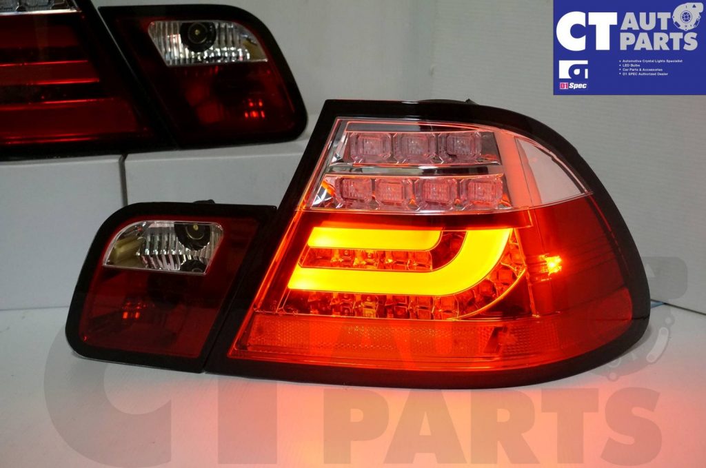 CLEAR RED LED Light Bar Tail Lights BMW E46 98-02 COUPE 2DOOR 330CI 328CI 320CI 318CI-6117