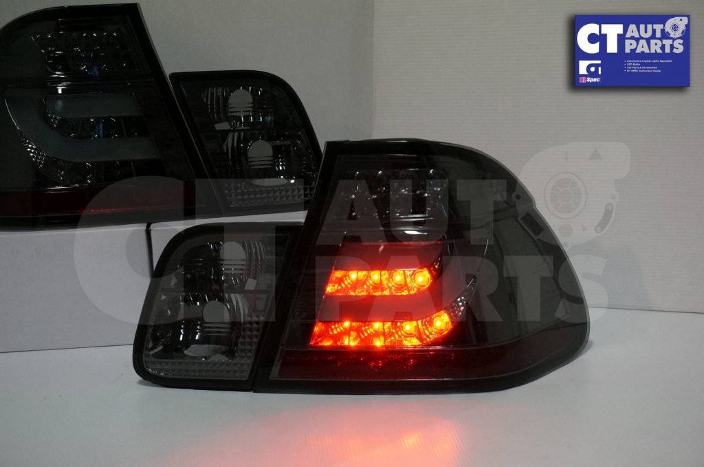 LED Light Bar Tail Lights BMW E46 98-01 4D Sedan 318i 320i 323i 330i SMOKED-6103