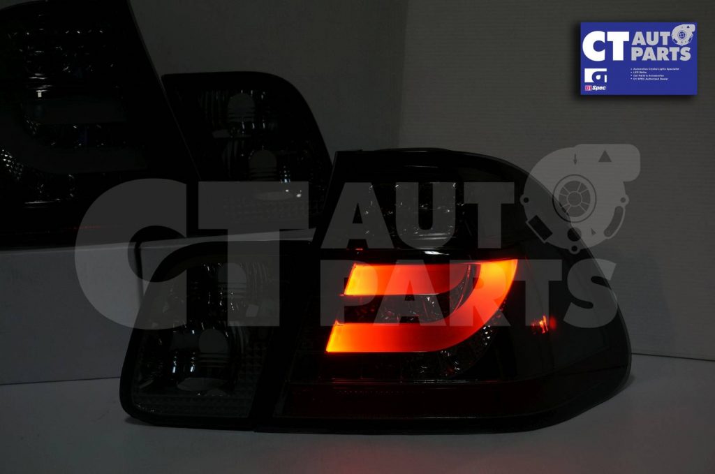 LED Light Bar Tail Lights BMW E46 98-01 4D Sedan 318i 320i 323i 330i SMOKED-6102