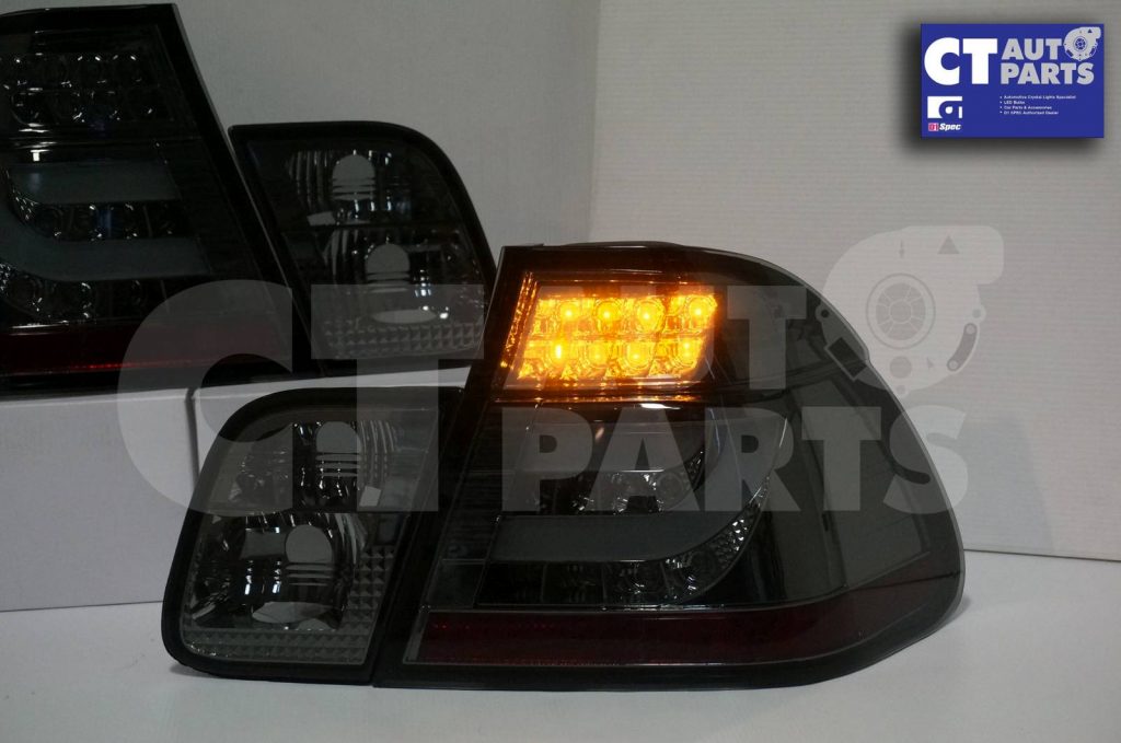 LED Light Bar Tail Lights BMW E46 98-01 4D Sedan 318i 320i 323i 330i SMOKED-6106