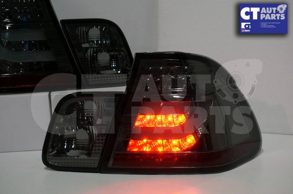 LED Light Bar Tail Lights BMW E46 98-01 4D Sedan 318i 320i 323i 330i SMOKED-6107