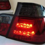 LED Light Bar Tail Lights BMW E46 98-01 4D Sedan 318i 320i 323i 330i Smoked Red-6096